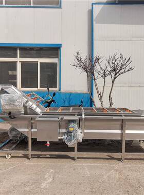 解大型蔬气泡清洗机 菜预制菜清洗线 洗菜果洗机肉类海鲜高XOJ效