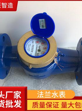 球墨铸铁蓝色法兰式水表螺翼旋翼式水表DN506580100150200