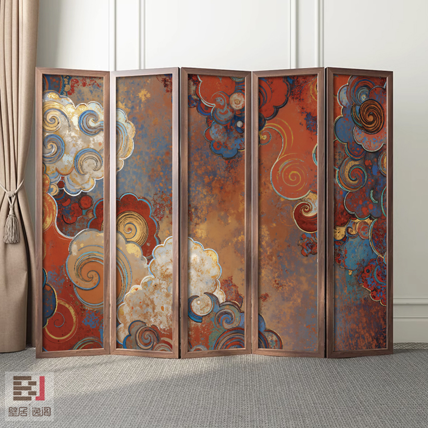 中古侘寂敦煌家具柜子翻新贴纸