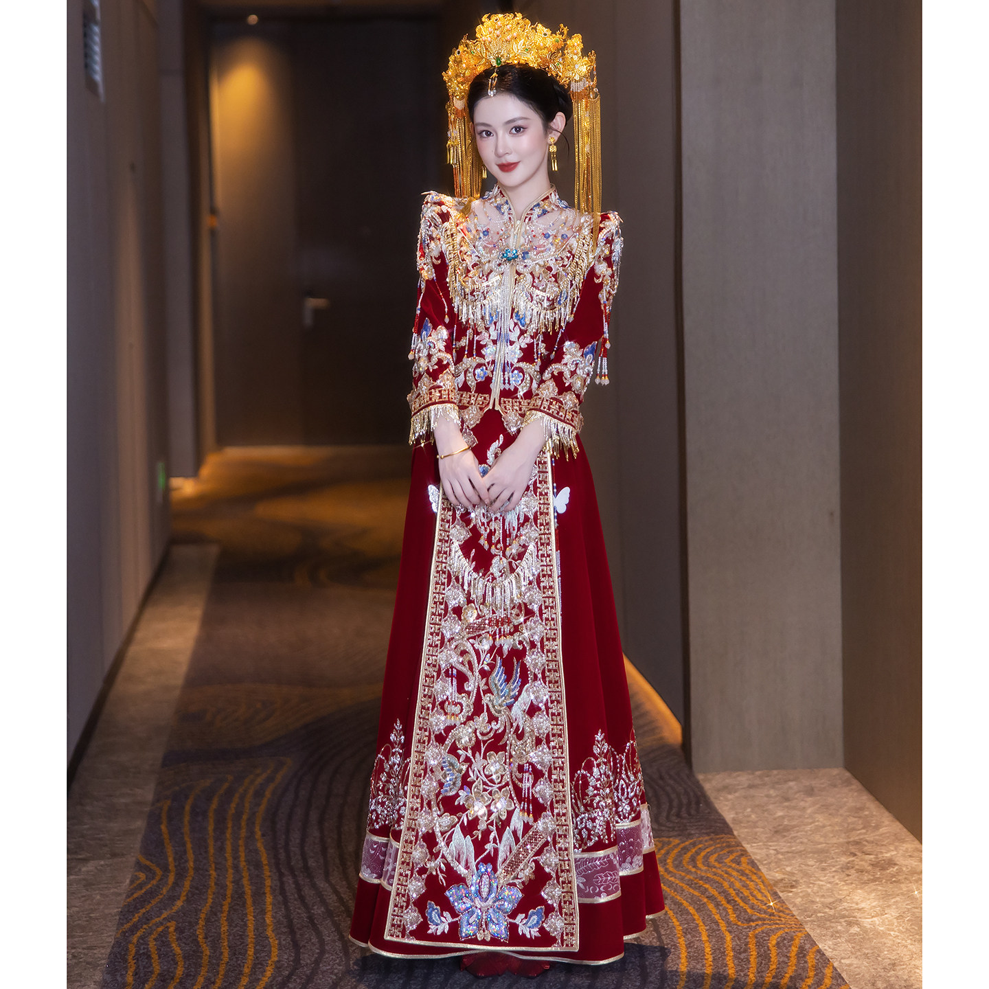 妮悦格新娘秀禾服婚服中式敬酒服图片