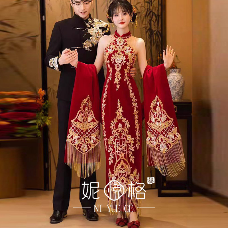 新中式敬酒服2026新款订婚旗袍连衣裙高端重工奢华新娘结婚秀禾服