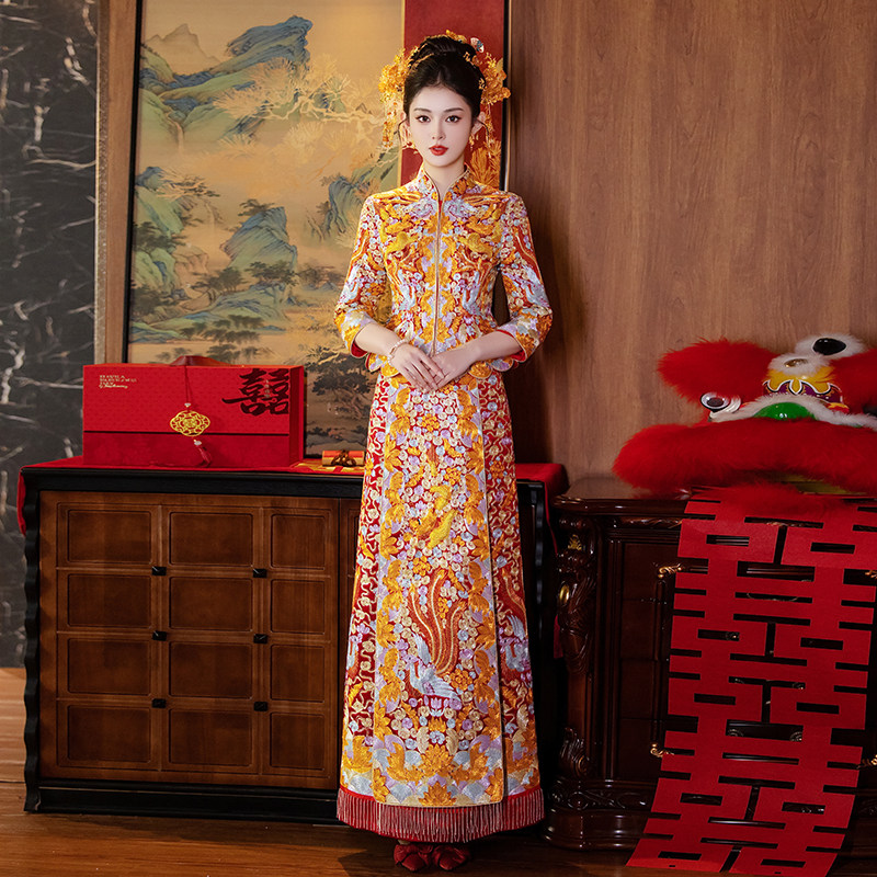 妮悦格秀禾服婚服2026新款高端嫁衣新娘中式结婚龙凤褂皇重工冬装,女装/女士精品,秀禾服,淘宝优惠券,粉丝福利购,淘宝优惠卷