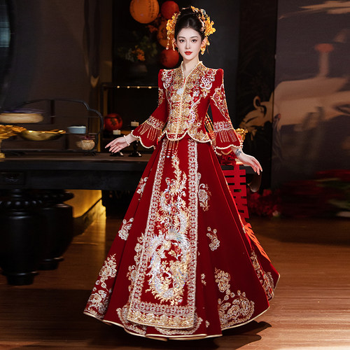 秀禾服新娘结婚中式婚纱显瘦