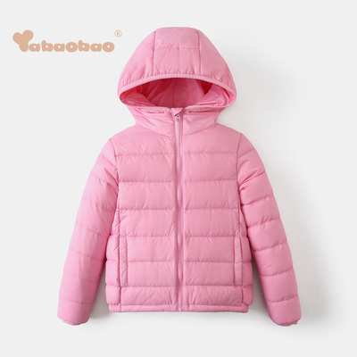 鸭宝宝童装儿童轻薄羽绒服男女童冬季2025新款中大童连帽保暖外套