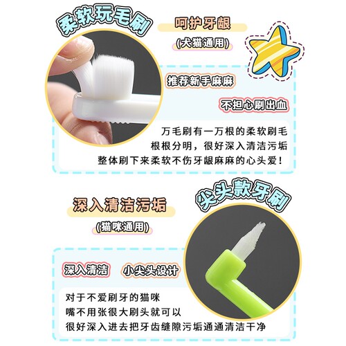 猫咪牙刷宠物360度硅胶狗狗专用除口臭牙齿清洁用品刷牙神器套装