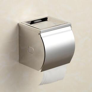 带烟灰缸纸巾盒挂壁式304不锈钢卫生间卷纸盒厕纸架抽纸盒打孔