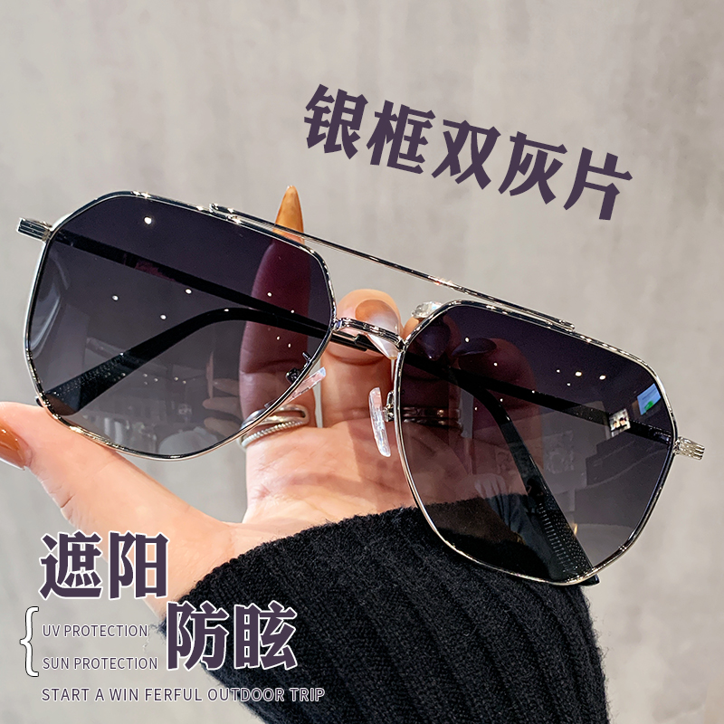 飞行员偏光墨镜男士大脸开车驾驶防紫外线大框太阳镜可配近视度数