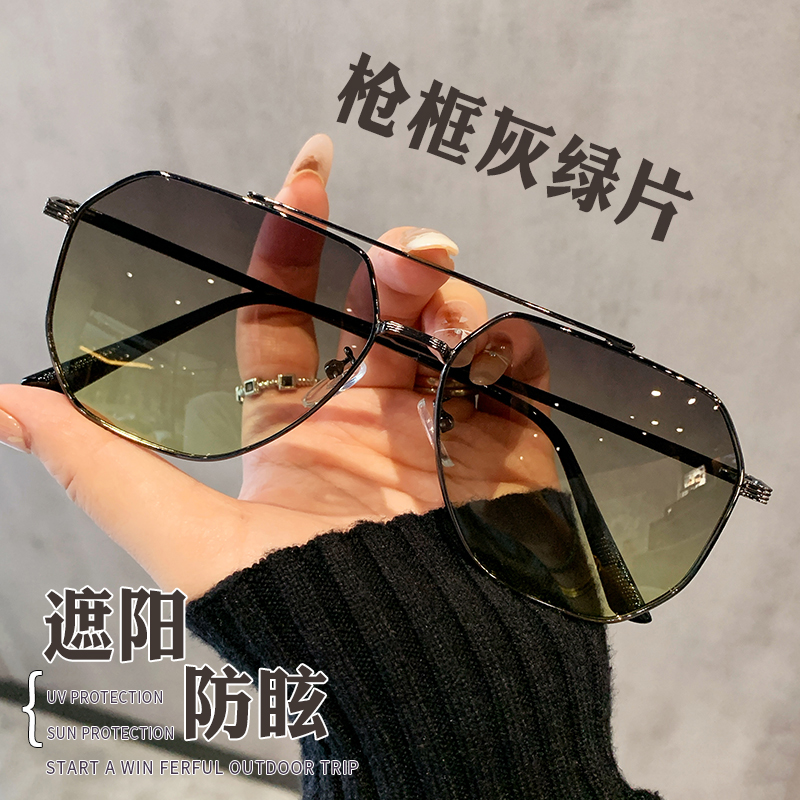 飞行员墨镜男士大脸开车驾驶钓鱼眼镜防紫外线偏光太阳镜近视度数