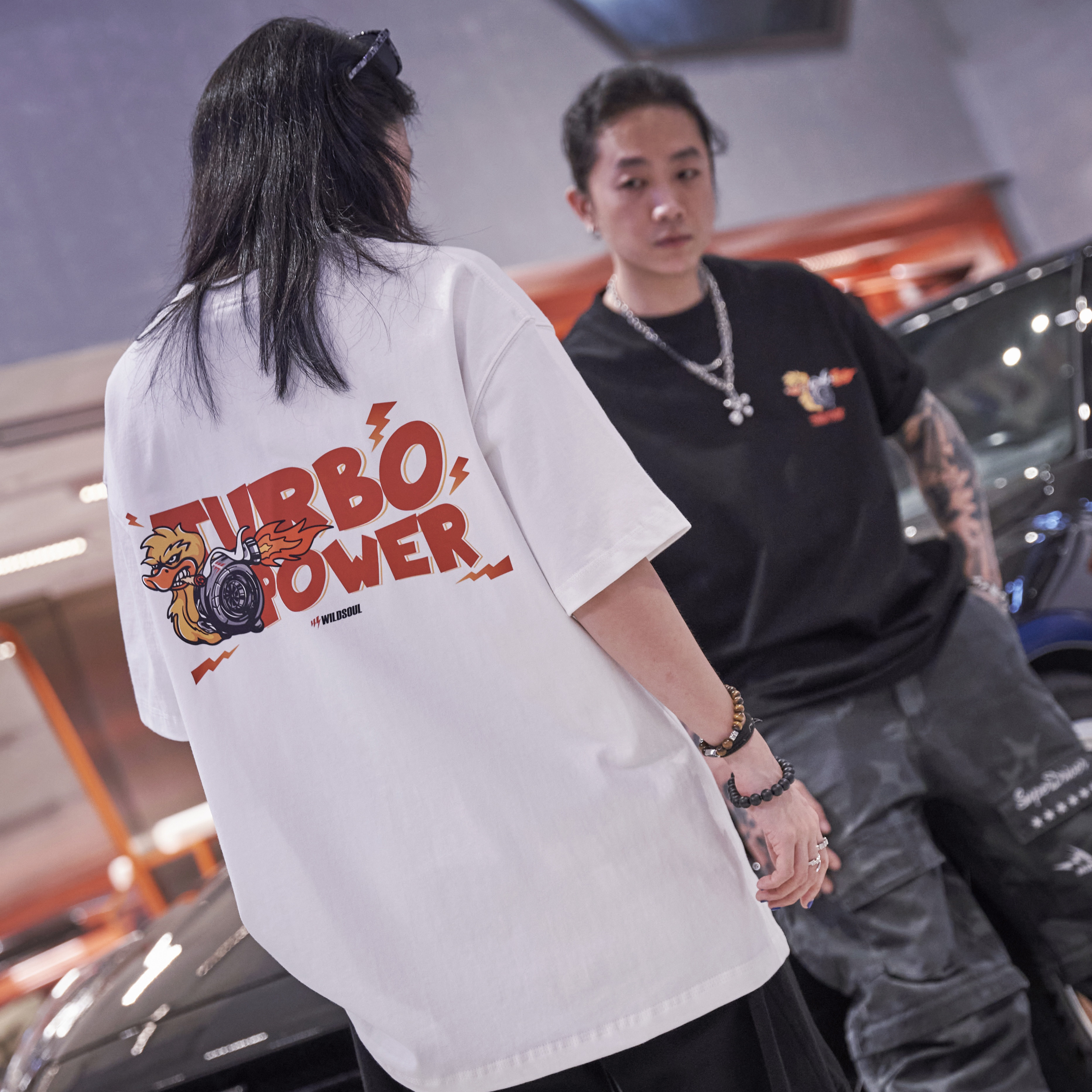 wildsoul25款3.0-涡轮增鸭-夏季重磅300印花纯棉圆领休闲T恤短袖