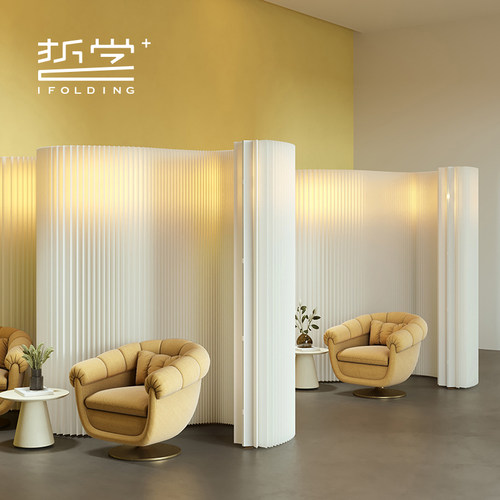 折学家屏风展会室内隔断风琴纸墙