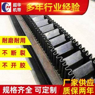 厂家定做爬坡输送带挡边尼龙输送带裙边隔板大倾角提升输送带