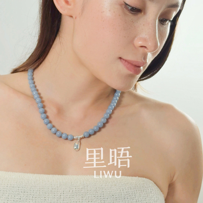 里晤LIWU·云雾系列|S925银天使石水滴项链礼物显白节日生日礼物