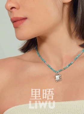 里晤S925纯银天河石贝母项链新中式度假婚礼送闺蜜女友生日礼物