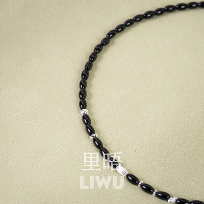 里晤S925纯银黑玛瑙米珠项链新中式显白送女友节日送闺蜜生日礼物