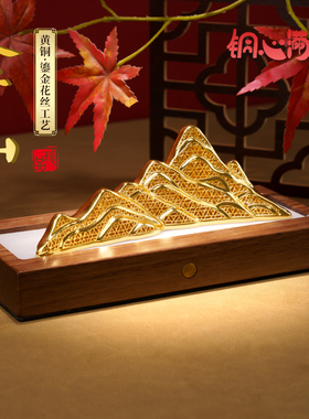 铜心满福《花丝金山》招财笔架