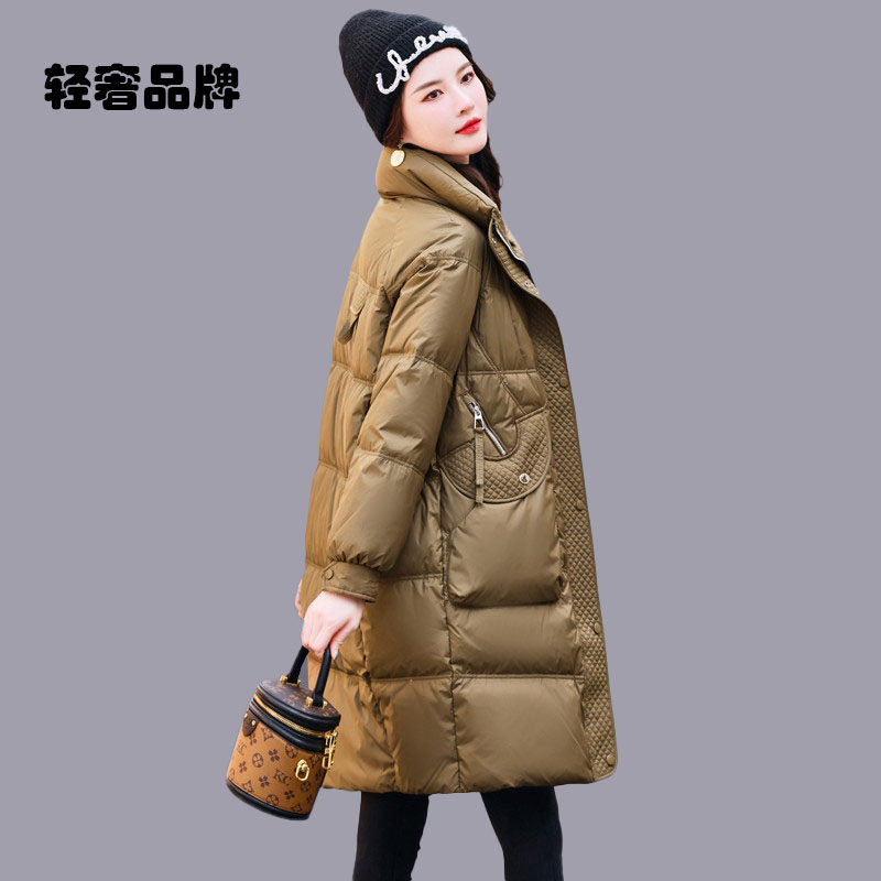 朗姿约定高端羽绒服女中长款2026年冬季新款小个子白鸭绒外套