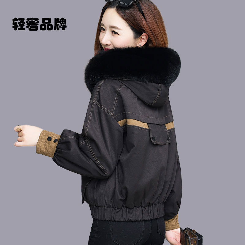 朗姿约定派克服2026新款冬獭兔毛内胆狐狸毛领皮草大衣可拆卸外套