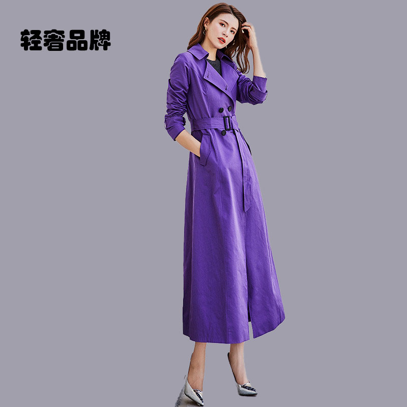 朗姿约定春秋长款风衣女2025新款气质修身显瘦流行过膝大衣外套