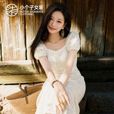 柒量一裁小个子法式气质连衣裙