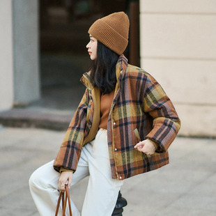 柒量一裁小个子加绒橘色棉服外套巨好看的初冬外套女装3495活动