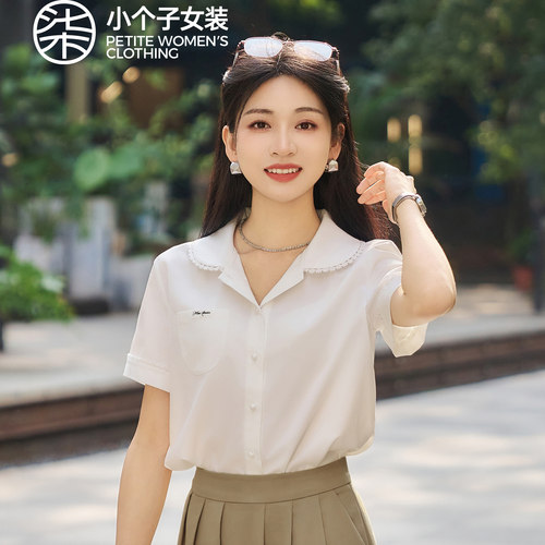 精致花边娃娃领通勤衬衫