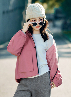 柒量一裁小个子粉色外套棉服独特漂亮的初冬外套新款秋冬女3613