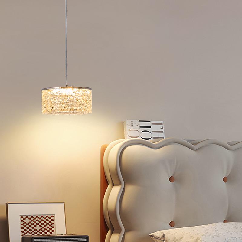 意式轻奢高级感卧室床头小吊灯金箔树脂全光谱护眼饭店吧台灯具饰