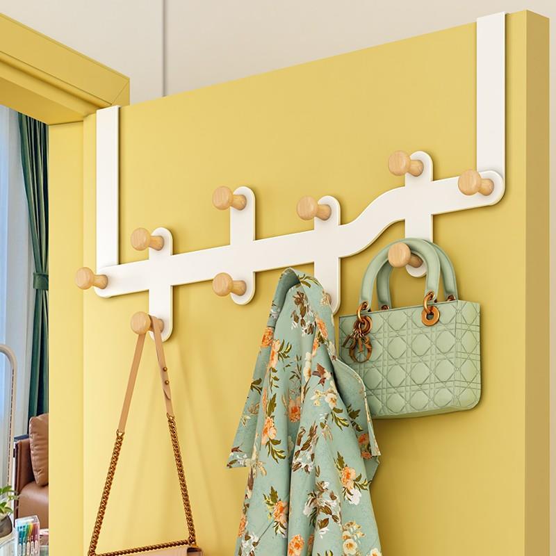 门后挂钩门上挂衣架免打孔卧室衣服挂衣钩门背式置物衣帽收纳挂架