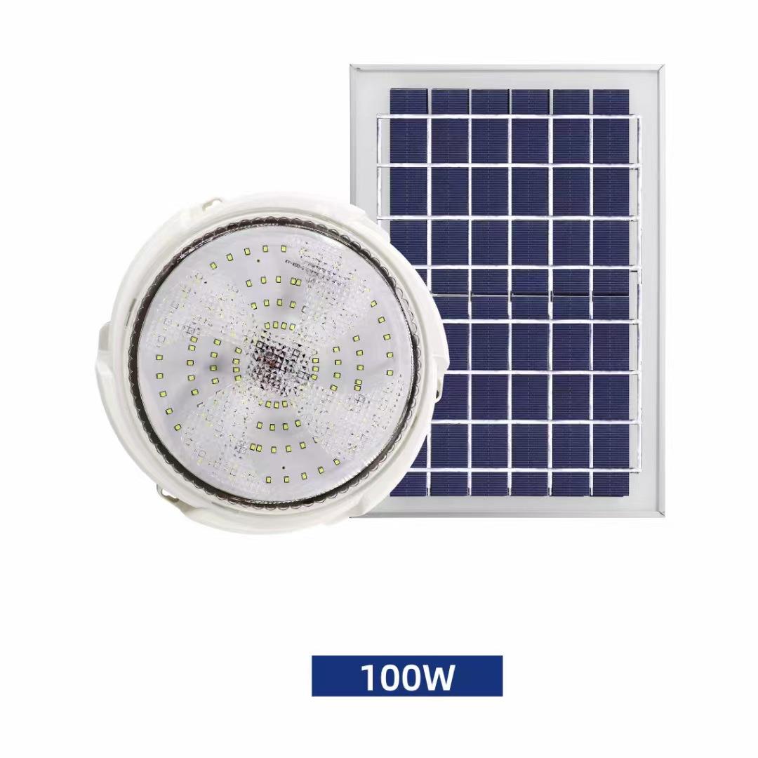 LED圆形太阳能吸顶灯家用室内户外通用LED天花阳台庭院智能遥控