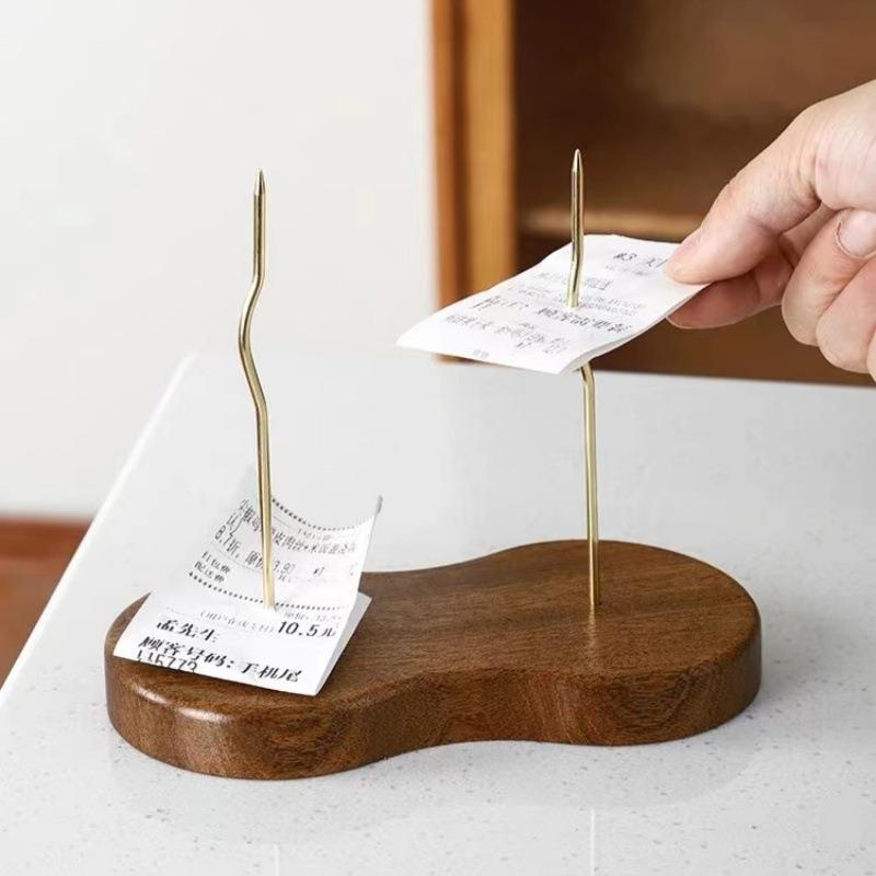 实木插单器票据插叉单据钉座收银点单插针插纸针插纸器后厨订单针