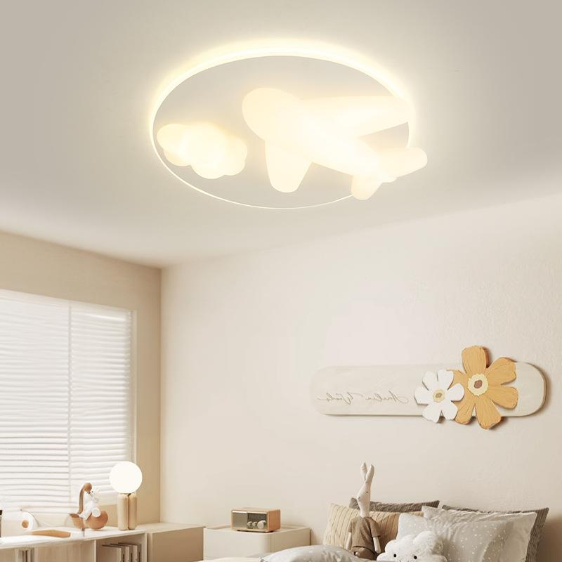 吸顶灯儿童房北欧创意滚塑护眼卧室灯简约现代网红卡通飞机儿童灯