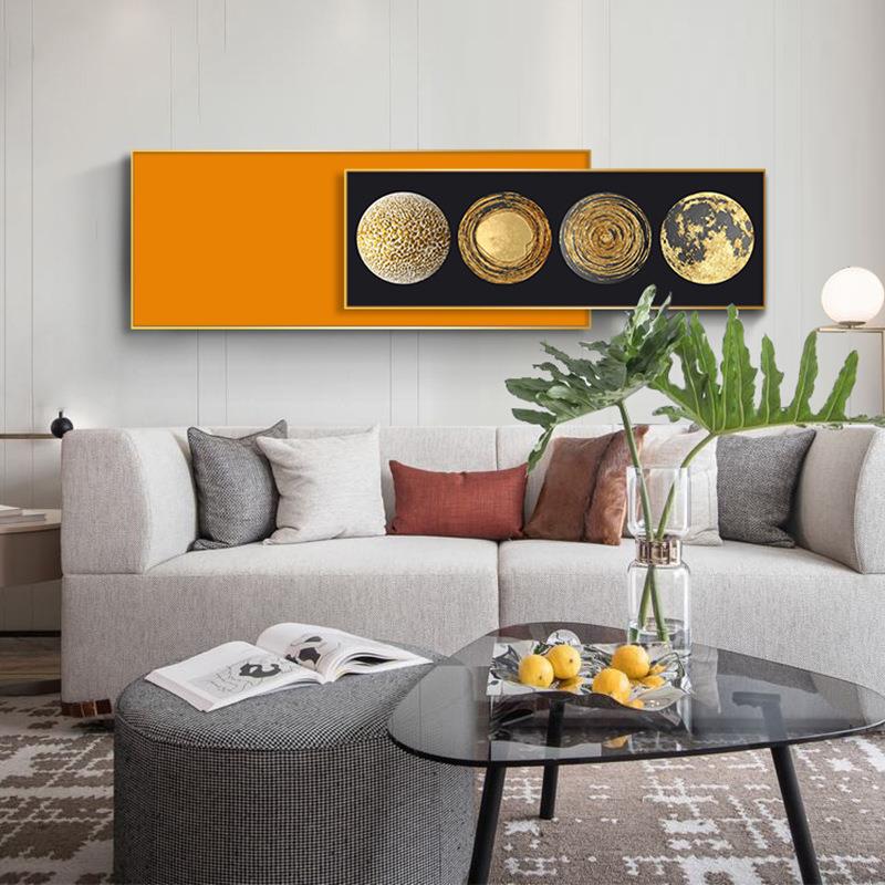 轻奢沙发背景画北欧现代客厅装饰画抽象高级卧室床头装饰叠加挂画