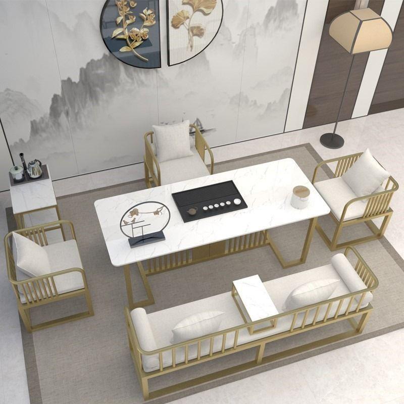 简约新中式办公室会客功夫泡茶桌茶具套装一体轻奢茶桌椅组合茶几