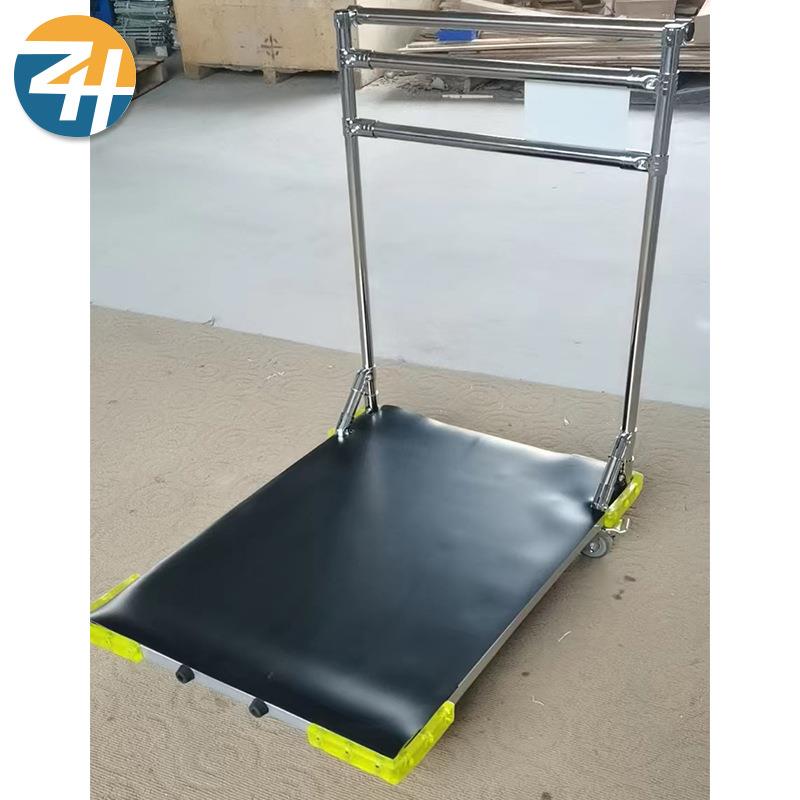 静音不锈钢平板推车 车间工厂物流运输搬运周转拉货不锈钢手推车