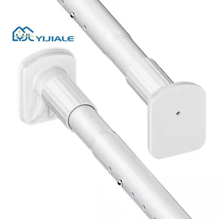 晾衣杆可伸缩免打孔阳台固定式窗帘杆免钉挂衣架支撑杆子卫生间