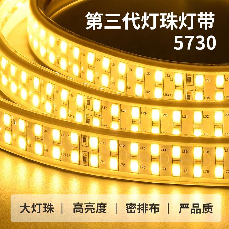 led灯带户外防水220v客厅外墙工程室外暖光白暖色庭院带灯条