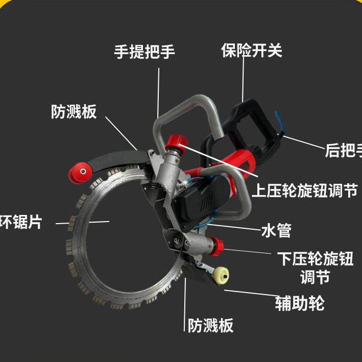 百辰仕手持式无尘环锯高频无刷混凝土切墙机大功率切割机改门