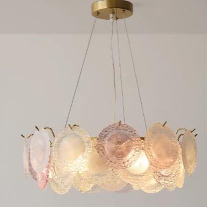 美式法式吊灯奶油风客厅现代简约主卧室灯网红护眼彩色圆环贝壳灯