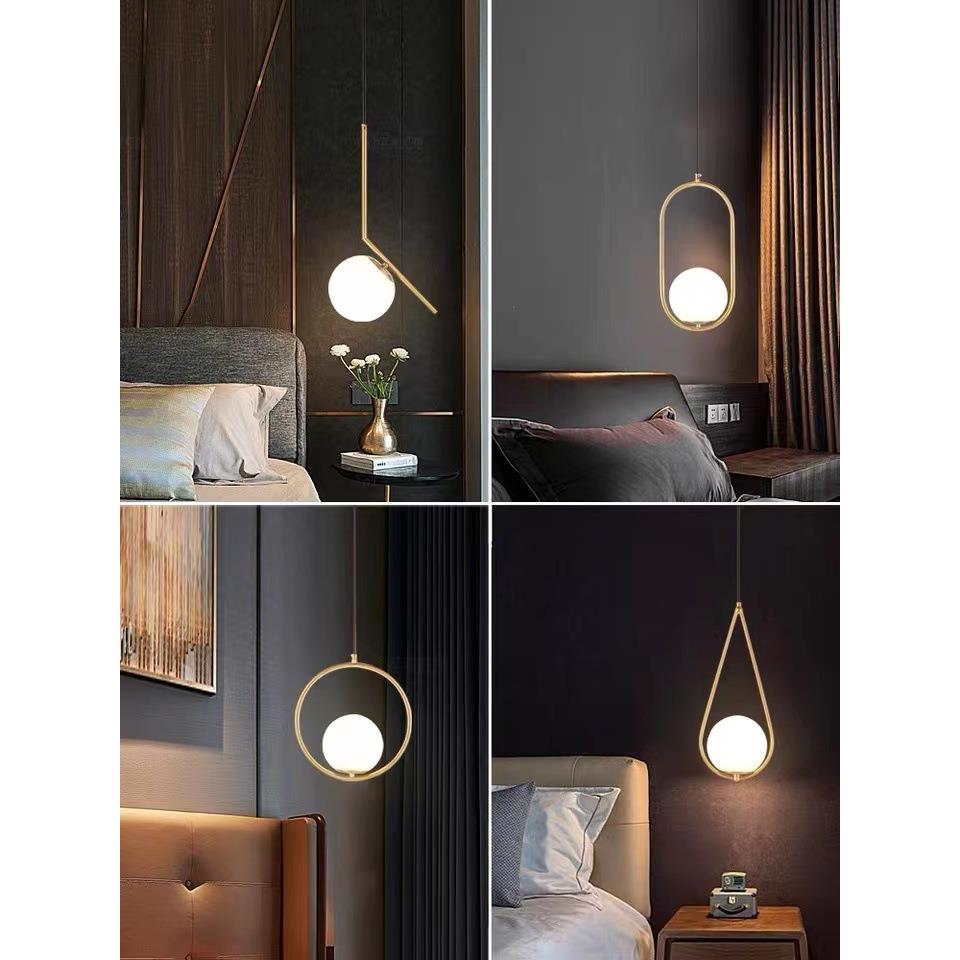 北欧风卧室床头吊灯创意个性网红轻奢酒店房间极简餐厅吧台小吊灯