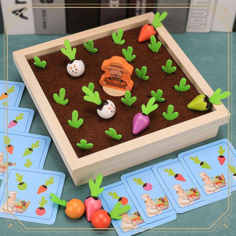 农场拔萝卜婴儿童宝宝蒙氏早教益智插拔玩具归类教具手指精细动作