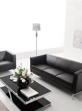 黑色商务沙发自由组合沙发接待室沙发休息室办公沙发休闲沙发