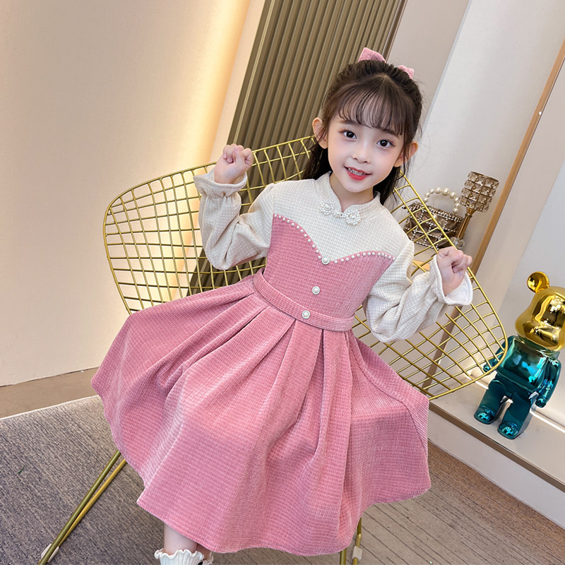 女童洋装秋冬季2023新款秋装洋派小女孩裙子儿童女宝宝公主裙子