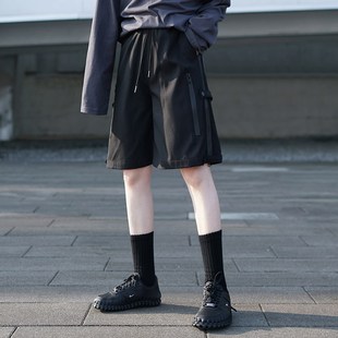 女装 夏季 薄款 裤 暗黑系机能风辣妹工装 子酷飒街头风高腰五分裤 短裤