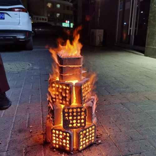 春节旺火碳节日庆祝过年篝火燃烧碳易点燃耐燃烧旺火塔接神迎好运