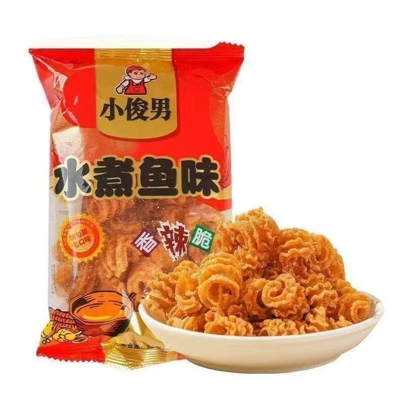 小俊男水煮鱼香辣休闲小吃膨化怀旧70零食锅巴沈阳特产大袋小吃