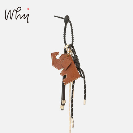 WHY太平有象吉祥如意绳包包挂件配饰设计师真皮手工制作2024新款