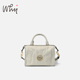 WHY女包真皮波士顿包褶皱牛皮小众设计大容量通勤包单肩斜挎包