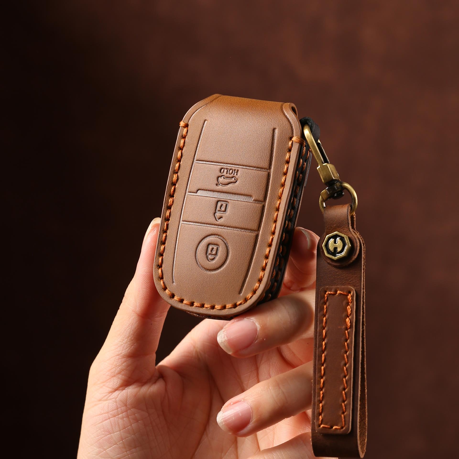 头层牛皮车企手工定制钥匙套