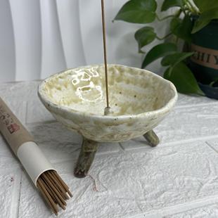 nini手工陶瓷香插线香炉家用室内禅意茶道摆件创意复古中式