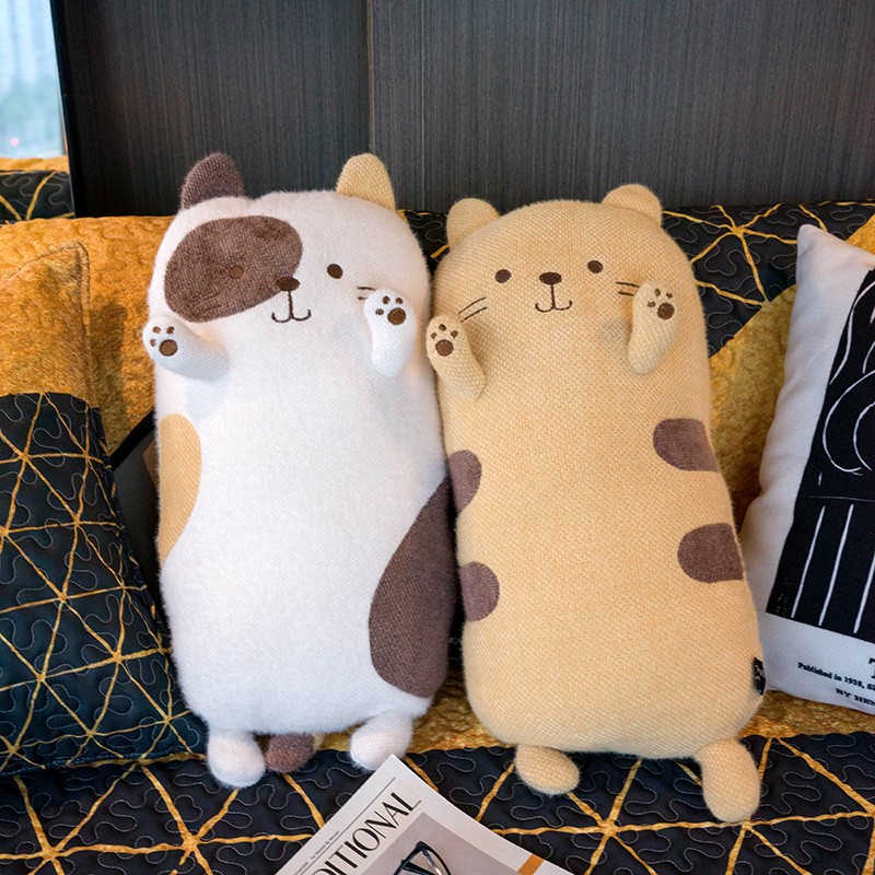 可爱猫咪柔软抱枕日式卡通毛绒玩具卧室沙发Q靠垫办公室午睡枕头